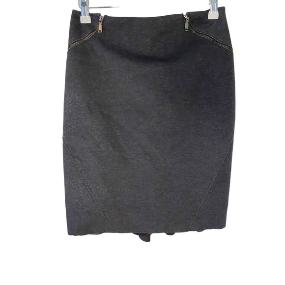 Elie Tahari Skirt Zippered Pencil Skirt Womens 2 Charcoal - Picture 6 of 11